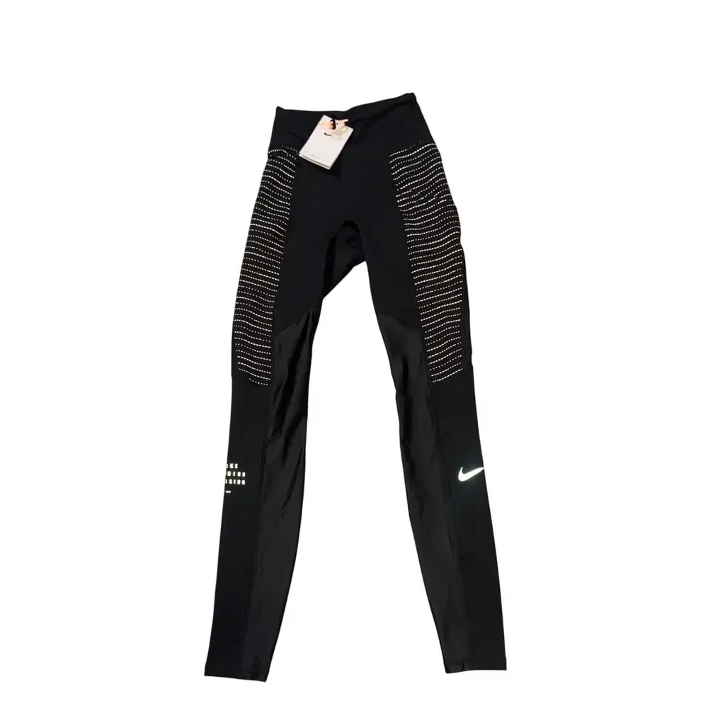 Nike Dri-FIT Run Division Epic Luxe Leggings Black Orange XXS NWT